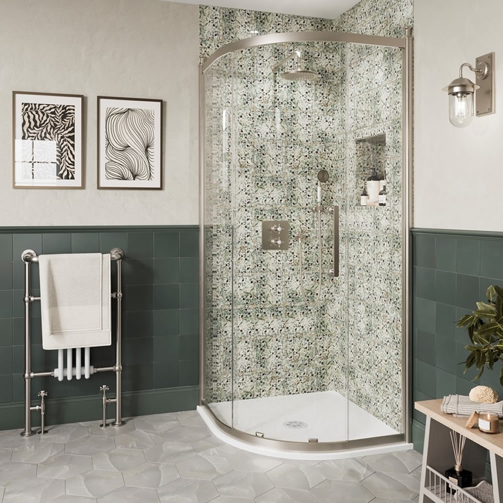 Burlington Classique 1909 800mm Brushed Nickel Quadrant Shower Enclosure